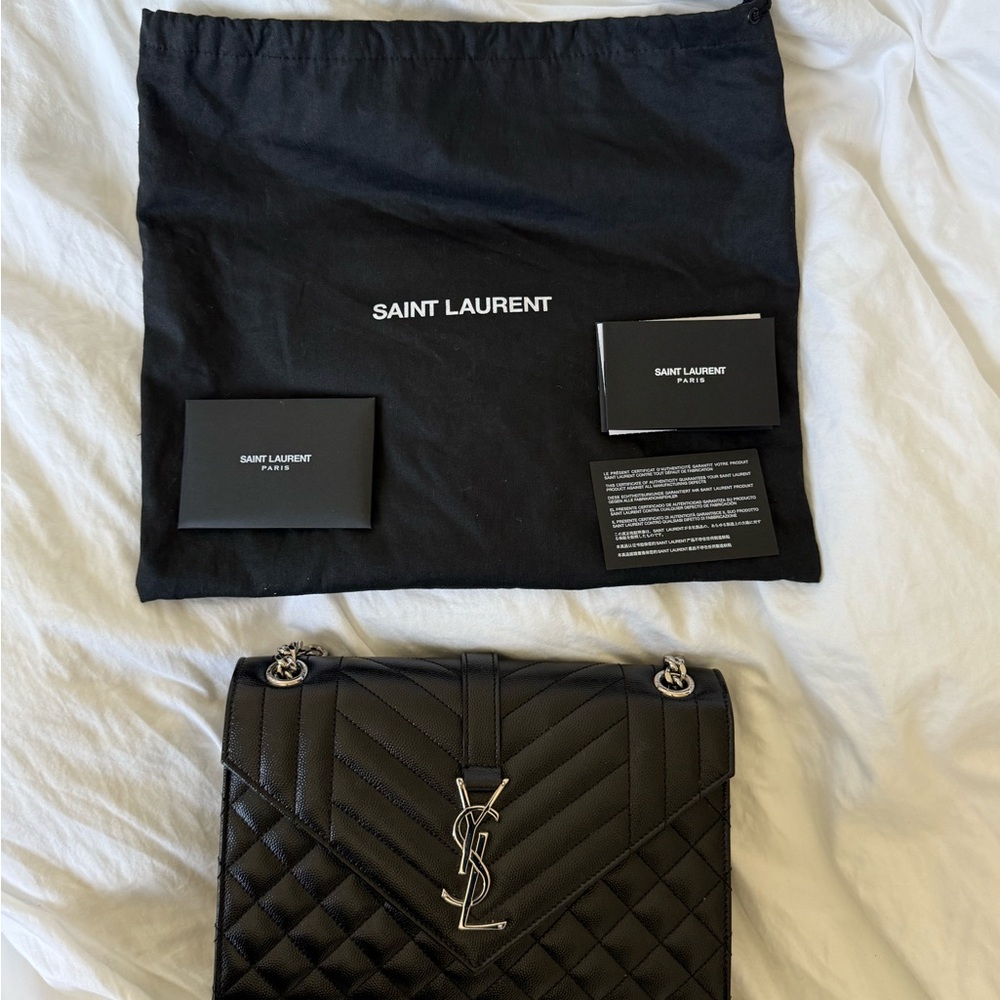 Saint Laurent Envelope Bag - Small, Black